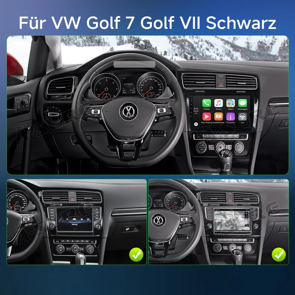 64G Android 14 Autoradio Wireless Carplay DSP GPS Navi Kam für VW Golf 7 VII MK7 - Bild 4 von 4