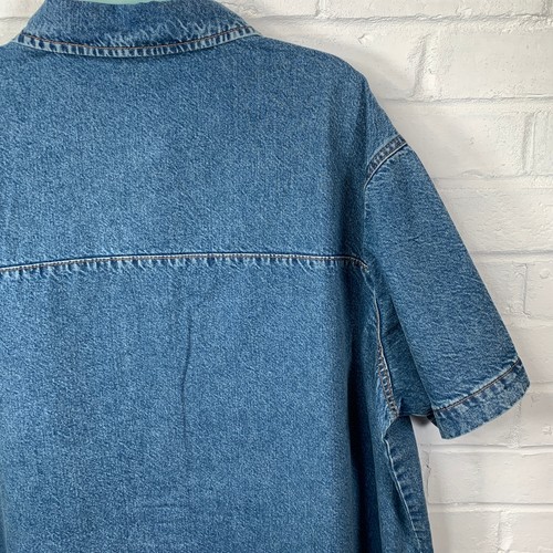Abito Camicia Denim Asos Design Taglia UK 20 Blu Casual Relaxed Fit Curva Festival - Foto 8 di 10