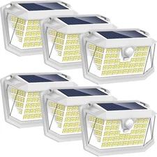 Solar Motion Lights Outdoor 6 Pack, 188 LED/3 Modes, Motion Sensor Outdoor Li...