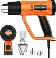 SEEKONE Heat Gun 1800W Heavy Duty Fast Hot Air Kit with Orange 