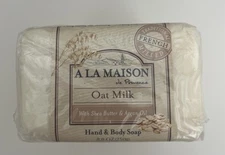 (3) A La Maison French-Milled Soap Oat Milk Large 8.8 Ounce Bars New/Sealed