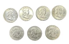 Lot of 7 Mixed Dates Old U.S. Franklin Half / Halves Dollar Silver Coins Lo#N43