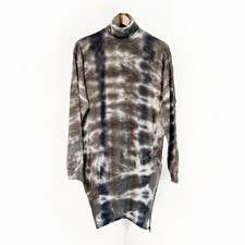 Young Fabulous & Broke Gray Tie Dye Turtleneck Sweater Dress Sz XS Grunge Edgy