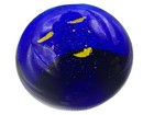 Vintage Blue Cobalt Glass Paperweight Yellow Face Night Sky — photo 1