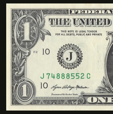 Angel Number Triple 8s Fancy Serial Number $1 Dollar Bill Series