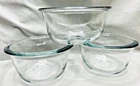 Set of 3 VTG Anchor Hocking 1019 Clear Glass Oval 10oz Ramekin Custard Cup Bowls