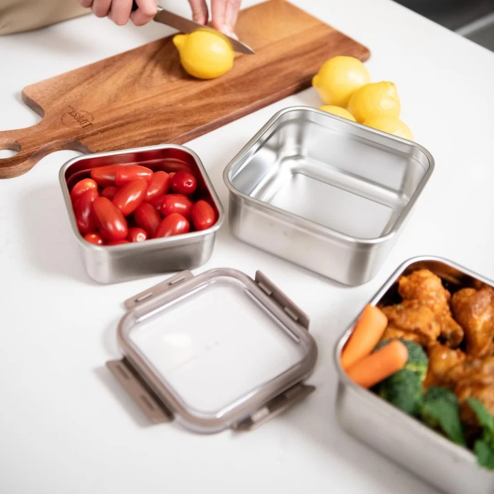 Stainless Steel Food Storage Container - Airtight, Leak-proof, Stackable (700... - Image 2 of 4
