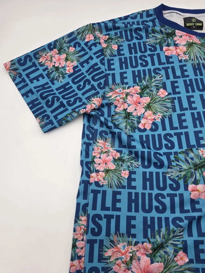 Camiseta Sacred Crown Para Hombre Azul Hawaiano Hustle Talla 5X Foto 2 de 4