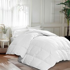 Luxurious Goose Feathers Down Fiber Comforter Twin Size 100% Cotton Duvet Insert