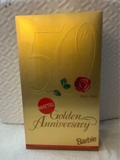 50th Mattel Golden Anniversary Porcelain Barbie 1995 doll NRFB 14479 Ltd Edition
