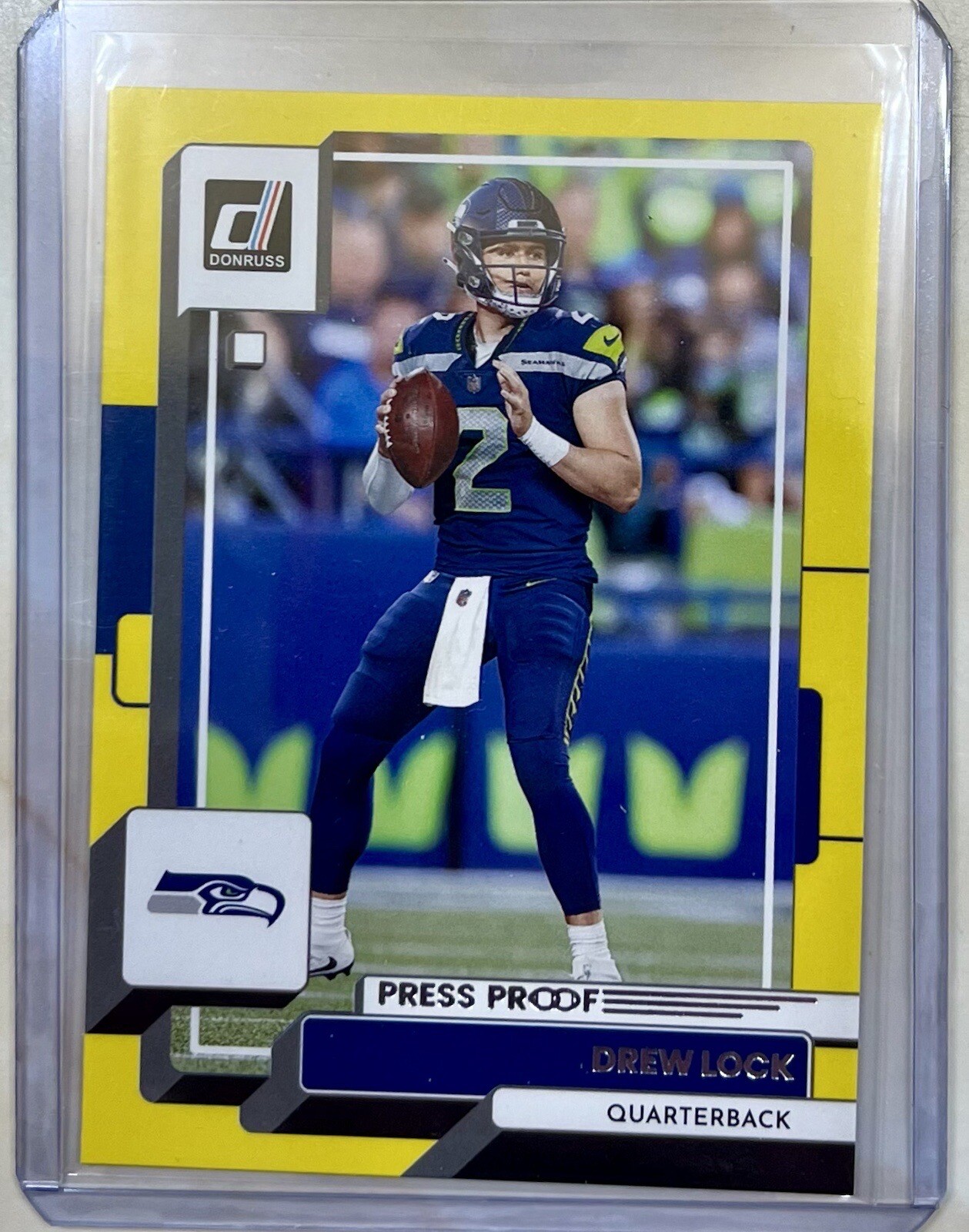 2022 Donruss - DREW LOCK #34 - Yellow Press Proof Seattle SEAHAWKS