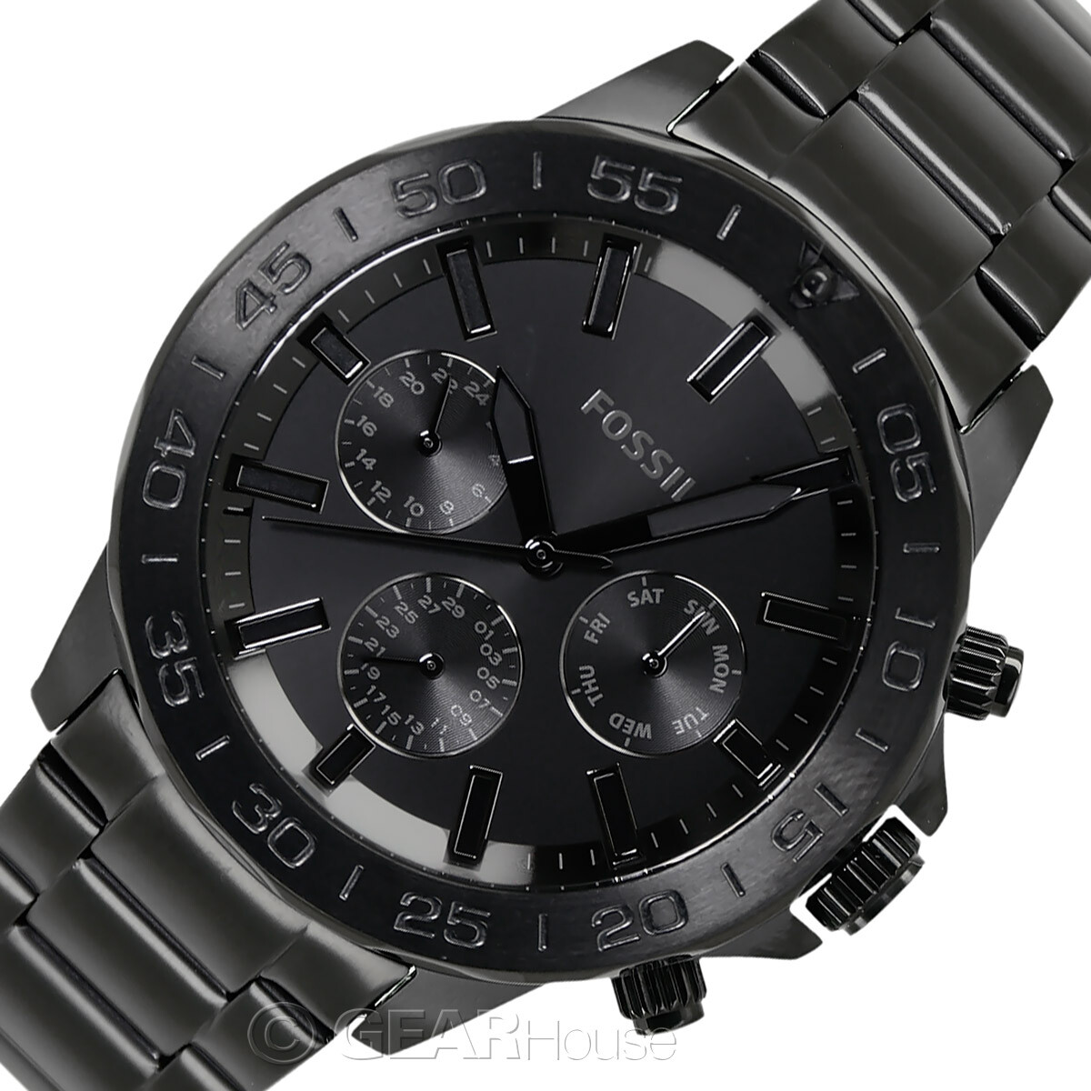 FOSSIL Bannon Mens Multifunction Watch Black Dial Day Date