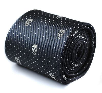 Cravate Frederick Thomas Pour Homme - Bleu Marine Foncé Motif équitation, Neuf Avec étiquettes