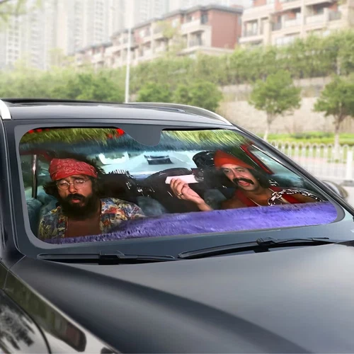 Cheech And Chong Painting Windshield Sun Shade