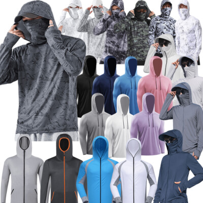 UPF 50+ Herren Outdoor Angeln Hoodies Sun Skin Protection Langarm T-Shirt Z