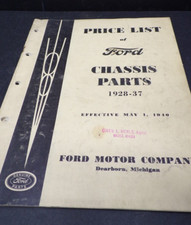 Ford 1928-37 Chassis Parts Price List