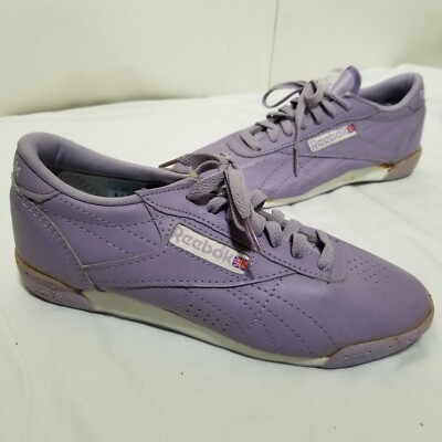 Vintage REEBOK CLASSIC Freestyle Ho-Top PURPLE LEATHER Aerobics SNEAKERS Sz 
