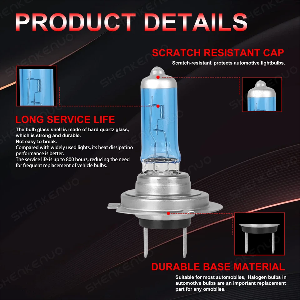 4X Halogen Headlight Bulb Combo KIT For Mercedes-Benz ML350 2003-2015 Hi/Lo Beam - Image 3 of 4