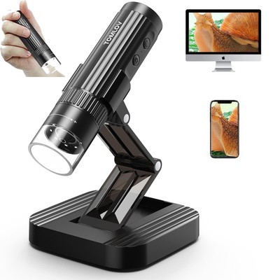 TOMLOV Wireless Digital Microscope 1000X 1080P HD WiFi Coin Magnifier Handheld