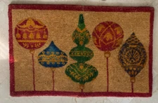 Frontgate Christmas Front Doormat Ornament Design- Ornament Coco Mat 30in x 48in