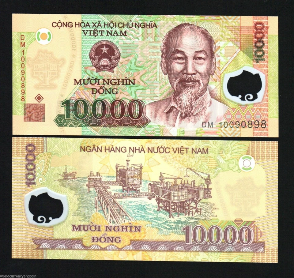 VIETNAM 10000 DONG P-119 2009-2010-2014 x 100 Pcs BUNDLE Lot OIL RIG POLYMER UNC - Image 4 of 4