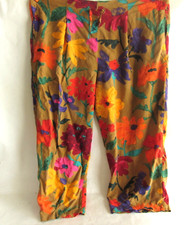 Jams World Woman's Capris Pant SZ Small 100 Rayon Drawstring Surf/Beach Casual