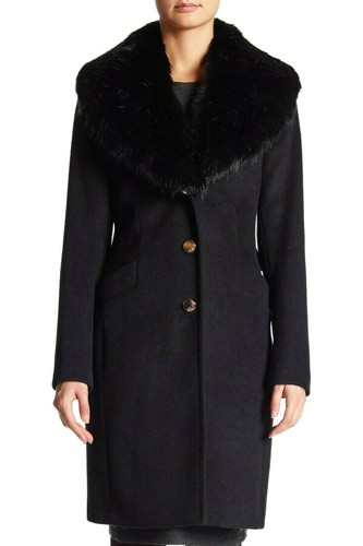 Eliza J Women's Faux Fur Shawl Collar 