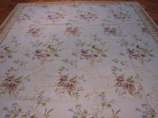 8x10' Light Purple Double Knot SPRING Needlepoint Rug 9239 - Image 2 of 4