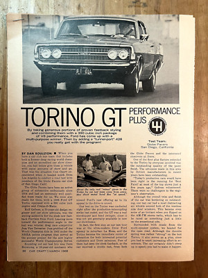 Original 1967 Ford AD: Ford Torino GT performance plus #description of 4 pages