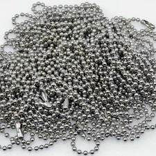 LOT 10 25 50 100 PCS Nickel Plated Steel #6 Ball Chain Necklace 3.2mm 30" Silver