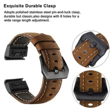 Quick Release Genuine Luxury Leather Strap Band For Garmin Fenix 6 /Fenix 7