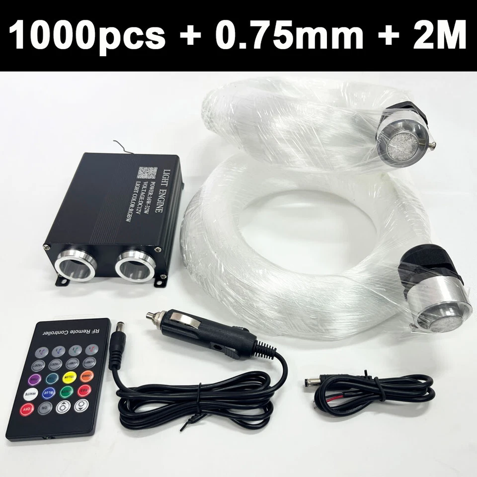 Luz de techo de fibra óptica para techo interior de automóvil techo estrella + APP/RF modo de música remoto RGB Foto 2 de 4