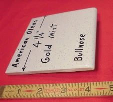 1pc. *Gold Mist* Bullnose Ceramic Tile #48 by American Olean 4-1/4" Speckled New