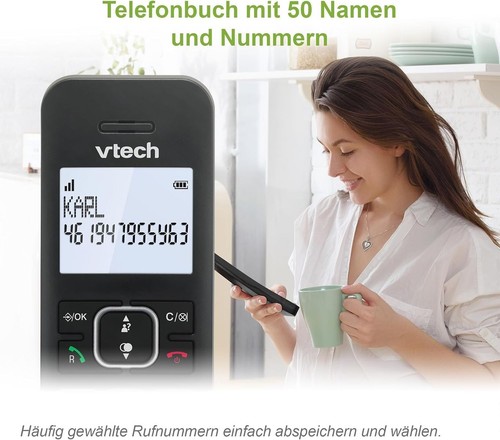 VTech LS1000 DECT Schnurlostelefon Anrufererkennung Freisprechfunktion Hintergru - Afbeelding 7 van 8