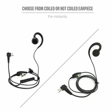 1x Swivel Earpiece w/ PTT for Motorola Radios DTR410 CP110 CP200 CLS110 RDM2070d