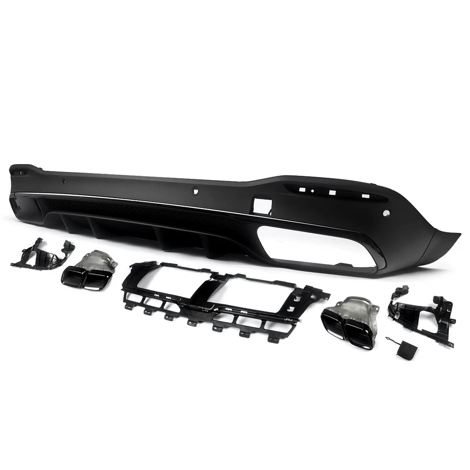 Black GLE63 Look Rear Diffuser W/ Exhaust Tips for Mercedes Benz GLE W167 2020+ Foto 3 de 4