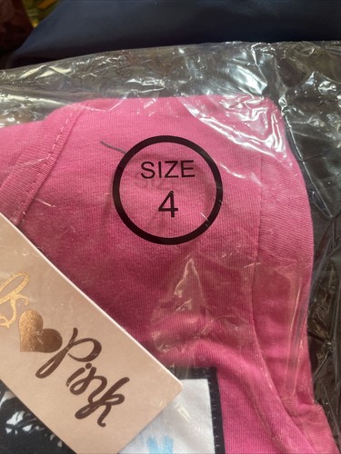 Girls Love Pink Pink Shirt With Black Leggings Size 4 - Picture 3 of 3