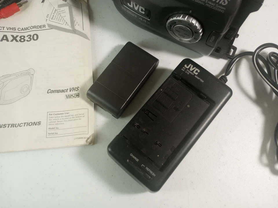JVC GR-AX830U Compact VHS-C Camcorder Bundle - Tested + Bag, Charger, Cords - Image 3 of 4