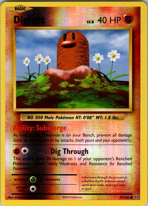 Diglett Reverse Holo Common XY - Evolutions 55/108 MP Keiji Kinebuchi