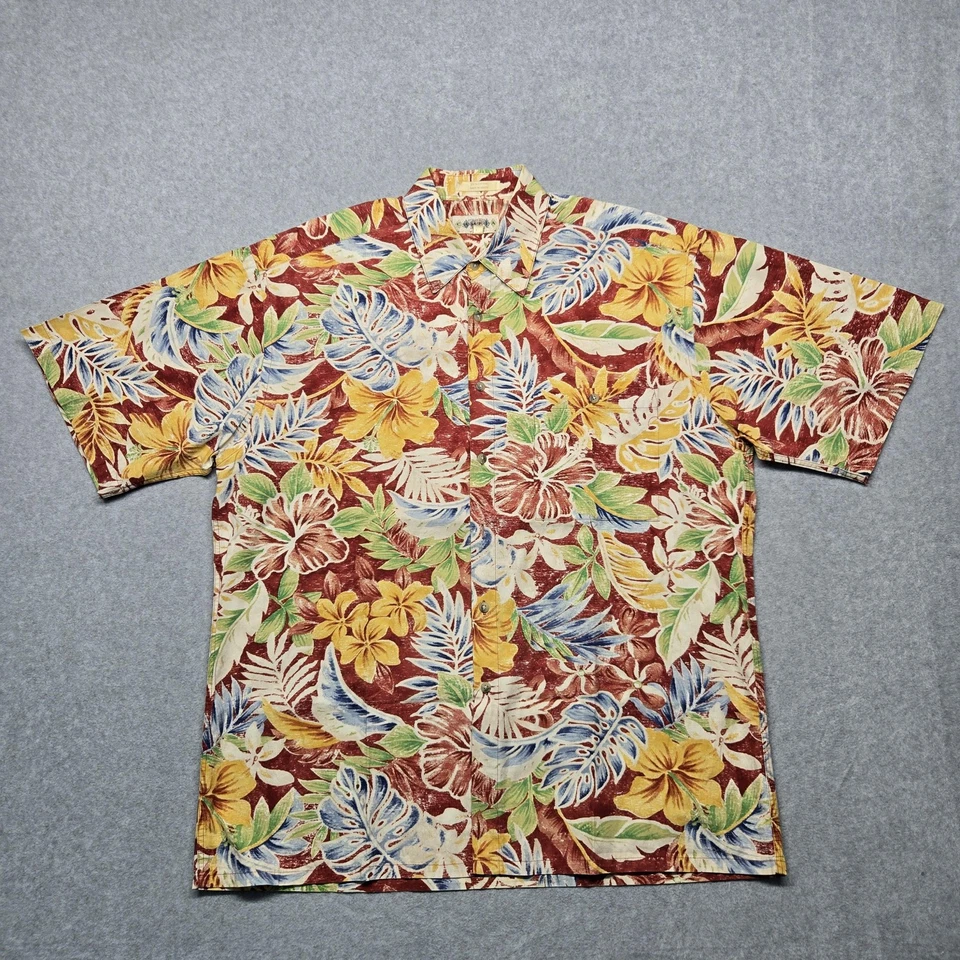 Campia Moda Shirt Mens Large Hawaiian Floral Button Up 90s Vintage Aloha Casual - Image 2 of 4
