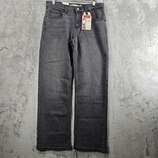 Levi Strauss Signature Jeans Boys 14 Gray Straight Stretch Adjustable Waist