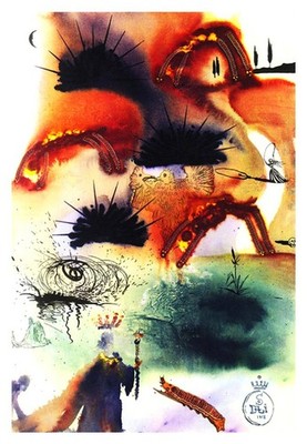 Salvador Dali Surreal Creatures Abstract Dreamscape Poster 24x36