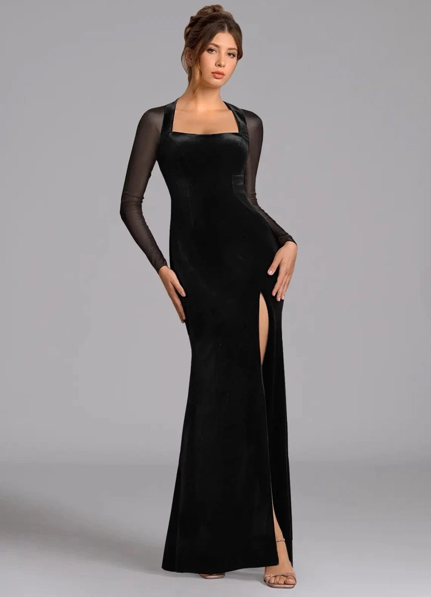 Long Sleeve Black Bridesmaid Dresses for sale | eBay Long Sleeve Black Bridesmaid Dresses for sale | eBay