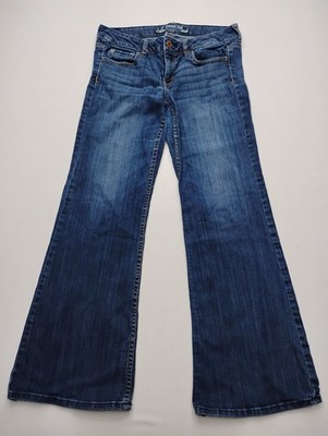 American Eagle AE Hipster Low Rise Boot Vintage Y2K Blue Pants Wide Leg Size 10