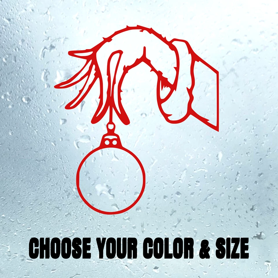 Grinch Mano Adorno Adhesivo Navidad Vinilo Calcomanía Coche Camión Laptop Vacaciones Decoración Foto 3 de 4