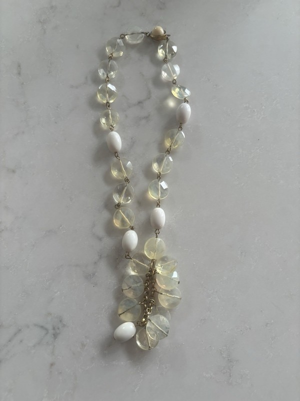 Antique Opalescent Glass Choker Necklace Unique Look