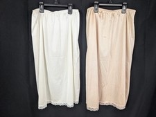 Warner's Women's Vintage Slip Skirts Light Tan  White Size Large - Lot of 2