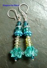 Montana Blue Flower Tower Statement Earrings Handmade Colorful Flowers Sterling — photo 2