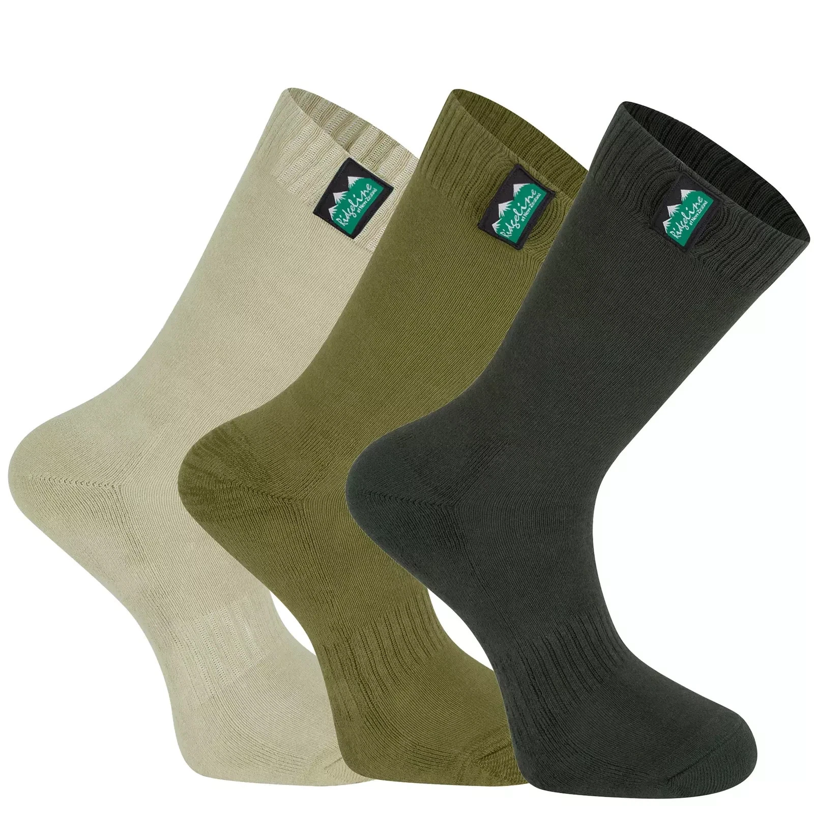 Ridgeline Cotton Work Socks Mid Length 3 Pairs Olive Multi Pack of Three Comfy
Opens in a new window