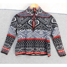 Icelandic Design Youth L Aztec Southwest Jacket Vintage Gray/Red Sweater